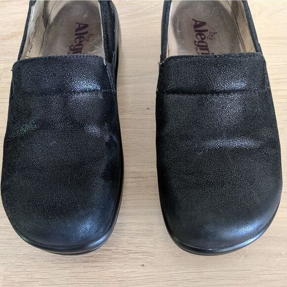Alegria Keli Black Sparkle Leather Clogs 37 - Picture 5 of 10